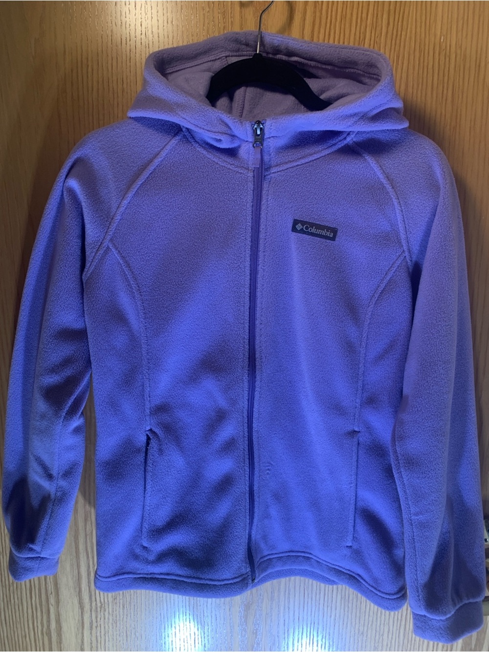 Columbia Girls Purple Full-Zip Fleece Hoodie - Size L (14/16)